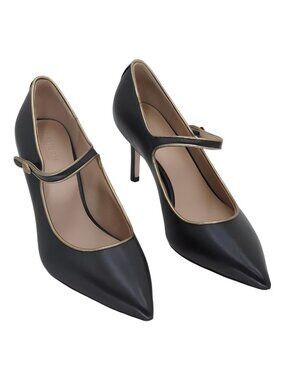 Lauren Ralph Lauren Lanette Mary Jane Pump 2.75in Black/Gold US 7.5 EU 37.5